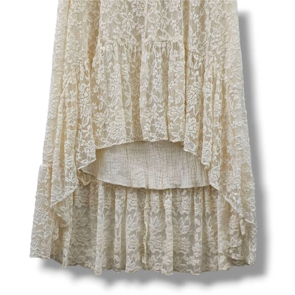 Elan Midi Dress Cream Lace Overlay Strapless S Boho Cottagecore Fairy Western - Picture 4 of 11